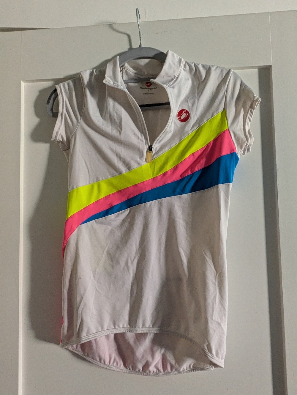 Castelli Cycling Biking Women's White Rainbow Jersey Top XS